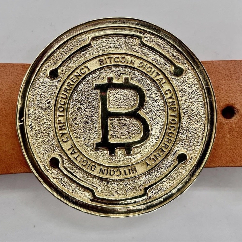Gold Bitcoin Belt Buckle